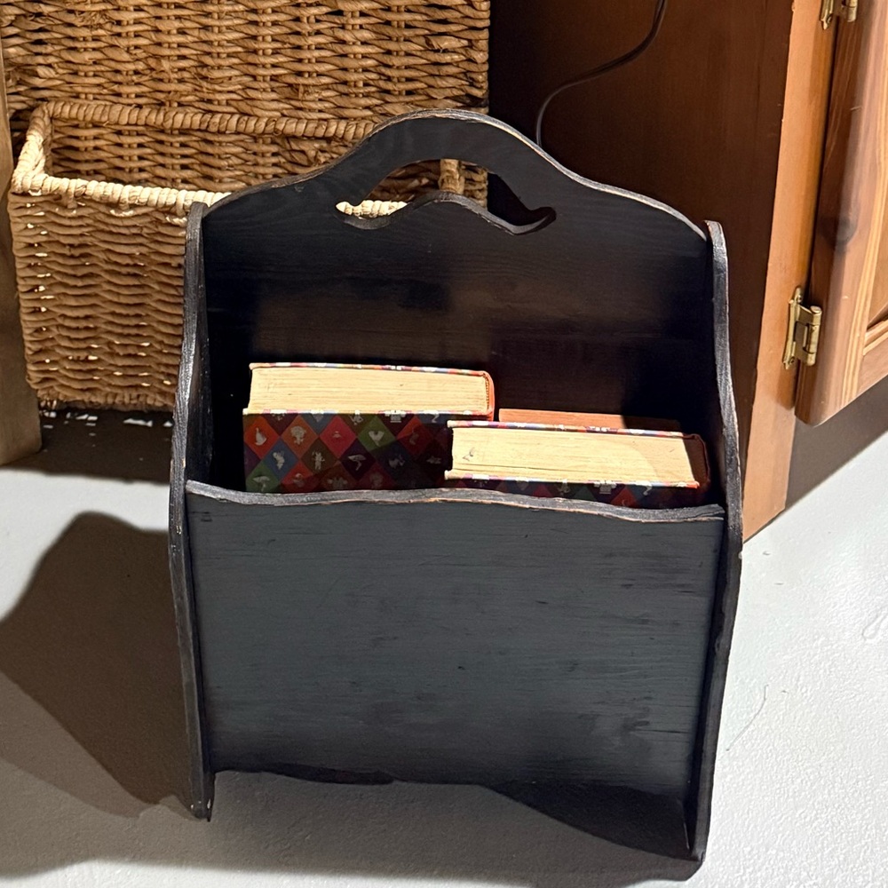 Vintage wooden magazine holder